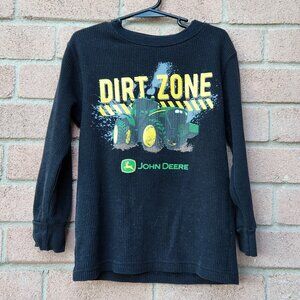 John Deere Boy's Shirt Size Medium (5/6) Black Long Sleeve Thermal